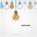 Creative light bulb Idea concept background Royalty Free Stock Photo
