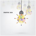 Creative light bulb Idea concept background design Royalty Free Stock Photo