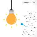 Creative light bulb Idea concept banner background. Competition Royalty Free Stock Photo