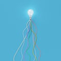 Creative light bulb Idea concept on blue background Royalty Free Stock Photo