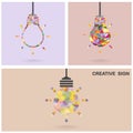 Creative light bulb Idea concept,business idea ,ab Royalty Free Stock Photo