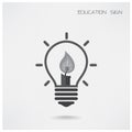 Creative light bulb Idea concept,education concept ,business ide Royalty Free Stock Photo