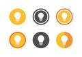 Creative light bulb lamp logo icon set - Vector Royalty Free Stock Photo