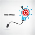 Creative light bulb and target concept background