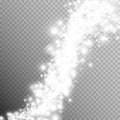 Luminous abstract vector effect, shining star, glitter bursts, on white and dark background. Royalty Free Stock Photo