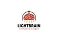 Light Lamp Brain Logo Design Illustration Royalty Free Stock Photo