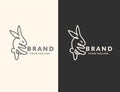 Creative Lineart Outline Rabbit Icon Logo Design | Creative Rabbit Logo Design Royalty Free Stock Photo