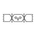 A creative line drawing cartoon christmas cracker Royalty Free Stock Photo