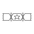 A creative line drawing cartoon christmas cracker Royalty Free Stock Photo