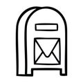 A creative line drawing cartoon mail box Royalty Free Stock Photo