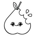 A creative line drawing cartoon pear Royalty Free Stock Photo