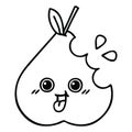 A creative line drawing cartoon pear Royalty Free Stock Photo