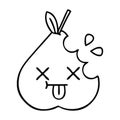 A creative line drawing cartoon pear Royalty Free Stock Photo