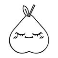 A creative line drawing cartoon pear Royalty Free Stock Photo