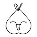A creative line drawing cartoon pear Royalty Free Stock Photo
