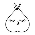 A creative line drawing cartoon pear Royalty Free Stock Photo