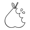 A creative line drawing cartoon pear Royalty Free Stock Photo