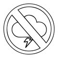 A creative line drawing cartoon weather warning sign Royalty Free Stock Photo