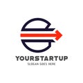 short dash blended with alphabet for start up company logo