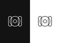 Creative linear camera shutter media vision logotype.