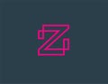 Creative linear pink logo icon letter Z for your company