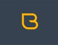 Linear yellow simple logo letter B for your company