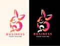 Creative Lineart Outline Rabbit Icon Logo Design | Creative Rabbit Logo Design