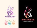 Creative Lineart Outline Rabbit Icon Logo Design | Creative Rabbit Logo Design