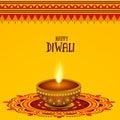 Creative lit lamp for Happy Diwali celebration. Royalty Free Stock Photo