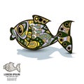 Creative logo and brandbook elements with fish.