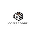 Creative logo coffe color illustration design vector