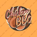 Creative logo design with chicken legs. Vector illustration.