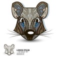 Creative logo and design elements with rat. Royalty Free Stock Photo