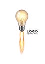 A creative logo design features a light bulb with a metal base, Royalty Free Stock Photo