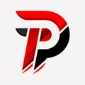 A creative logo featuring a red and black letter P on a clean white background, P letter creative logo in red and white vector Royalty Free Stock Photo