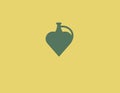 Creative logo icon of an ancient heart-shaped jug