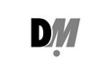 dm d m black white grey alphabet letter logo icon combination