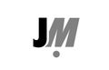 jm j m black white grey alphabet letter logo icon combination