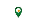 Creative logo icon geotag with egg for farm
