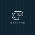 Creative Logo for Initials DP in Monogram Style - Vector Template for Initial Letter D and P