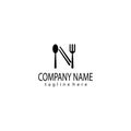 Creative logo letter n, spoon and chopsticks, company vector design template Royalty Free Stock Photo