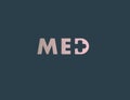 Creative logo typography text MED and cross medical chat