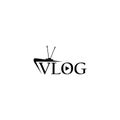 Creative logo for video vlog or channel icon isolated on white background Royalty Free Stock Photo