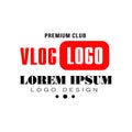 Creative logo for web television. Vlog or video blogging concept. Simple flat emblem with place for your text. Original