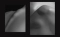 Photoset with closeup images of part of woman's body. Detailed texture of human female skin. Skincare, bodycare