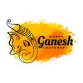 creative lord ganesha design watercolor festival background Royalty Free Stock Photo