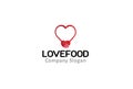 Love Food Logo Symbol Fork Spoon Design Illustration