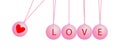 Creative love Idea concept Newton`s cradle on background. Valentines day. Red heart.