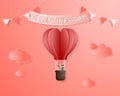 Creative love invitation card Valentine`s day concept. Vector illustration paper cut style background Royalty Free Stock Photo