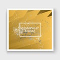 Creative luxurious and rich cover frame design paint golden splatter, gold glitter vector illustration. Yellow abstract template Royalty Free Stock Photo